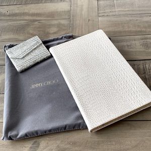 Jimmy Choo leather journal notepad with bling bling mirror